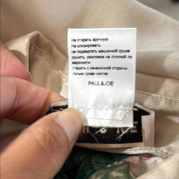 Paul & Joe Silk Vintage Floral Goose Print Button-Up Shirt Green Accents Size 3 - Picture 14 of 15